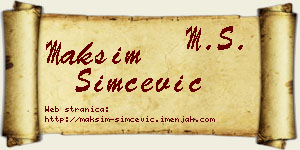 Maksim Simčević vizit kartica